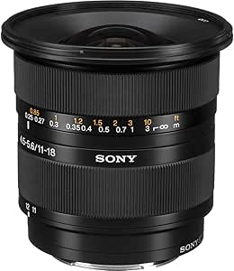 لنز سونی DT 11-18mm f/4.5-5.6 غیر کروی ED زوم با زاویه دید فوق العاده برای دوربین SLR دیجیتال سونی آلفا