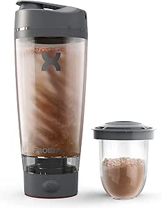 شیکر پروتئینی برقی Promixx، میکسر ورتکس با فناوری X-Blade، بطری مخلوط کن بدون BPA 600 میلی لیتری، شیکر ورزشی بادوام و آسان تمیز