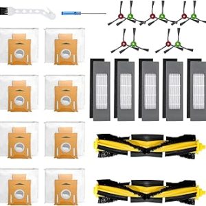 قطعات جایگزین T8 N8 برای ECOVACS-Deebot Ozmo T8 T8 Aivi T8+ T8 AIVI+ T8 MAX N8 Pro Plus/N8 Pro N8+ Plus N8 Pro+ DEE.BOT Dust-Bags برس های جانبی برس اصلی جایگزین فیلتر HEPA برای Yeedi Vac