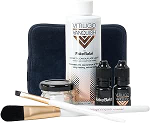 کانسیلر مایع کیت استتار آرایشی Fake Bake Vitiligo Vanquish، سفارشی سازی رنگ طبیعی با ماندگاری طولانی باعث از بین رفتن رنگدانه های پوست برای زنان و مردان می شود – روکش برای روزها ماندگاری دارد