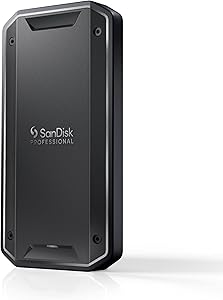 SanDisk Professional 4TB PRO-G40 SSD – تا 3000MB/s، Thunderbolt 3 (40Gbps)، USB-C (10Gbps)، مقاومت IP68 در برابر گرد و غبار/آب، درایو حالت جامد خارجی – SDPS31H-004T-GBCND