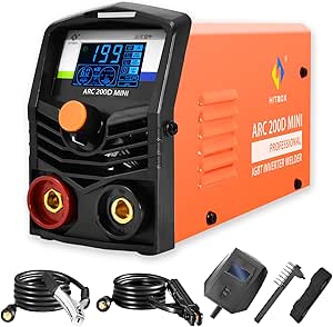 HITBOX 220V Mini ARC Welder 200D Electric Welding Machine MMA Welder IGBT Display Digital LCD Hot Start ARC Force Welder for Welding Working and Electric Working