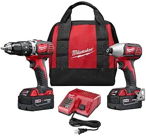 دریل چکشی شارژی 18 ولتی لیتیوم یونی 18 ولتی Milwaukee 2697-22 M18/Impact Driver XC Combo Kit (2-ابزار)