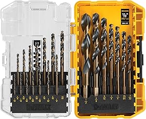 مجموعه 21 تکه Dewalt Dwa1181 با روکش اکسید مشکی Hss دریل پیچشی