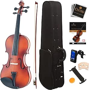 Mendini توسط Cecilio Violin 4/4 ست کامل برای مبتدیان – Fiddle MV 300 Satin Antique Finish