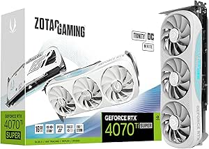 کارت گرافیک ZOTAC Gaming GeForce RTX 4070 Ti Super Trinity OC White Edition DLSS 3 16 گیگابایت GDDR6X 256 بیتی 21 گیگابیت بر ثانیه PCIE 4.0 کارت گرافیک، خنک کننده پیشرفته IceStorm 2.0، نورپردازی Spectra RGB، ZT-D40P