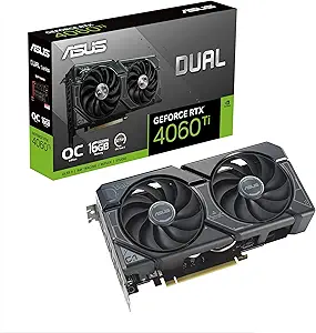 کارت گرافیک گیمینگ ASUS Dual GeForce RTX 4060 Ti OC Edition 16GB GDDR6 (Nvidia RTX4060 Ti DLSS 3, PCIe 4.0, 1x HMDI 2.1a, 3x DisplayPort 1.4a, Black, DUAL-RTXOG406)