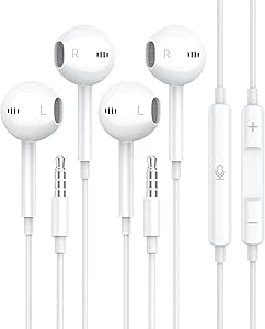 Tiloqua 2 Pack هدفون سیمی 3.5 میلی متری Apple Earbuds با میکروفون [دارای گواهینامه MFi] کنترل صدا HiFi Stereo برای iPhone 6 6S 5 SE Samsung S10 A14 A12 MP3/4 Android Device AUX