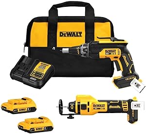 تفنگ پیچی و کیت ترکیبی ابزار برش بدون برس DEWALT 20V MAX XR با 2 باتری و شارژر (DCK265D2)