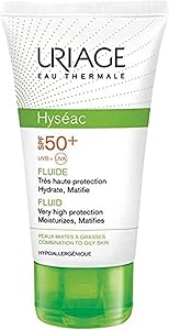 Uriage – Hyseac Fluide spf50 Plus بدون روغن ترکیبی تا پوست چرب 50 میلی لیتر