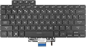 کیبورد جایگزین KBRPARTS برای لپ‌تاپ ASUS ROG Zephyrus G15 GA503 GA503Q GA503QS ‎GA503QM و لپ‌تاپ ROG Zephyrus M16 GU603، صفحه‌کلید لپ‌تاپ ROG Zephyrus G15 GA503 با نور پس‌زمینه US Layout