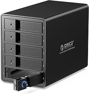 ORICO 5 Bay USB 3.0 3.5 اینچ محفظه هارد اکسترنال پشتیبانی 80 ترابایت (5 x 16 ترابایت) محفظه هارد دیسک آلیاژ آلومینیوم با فن / 150 وات / ذخیره سازی دیسک UASP (بدون دیسک)