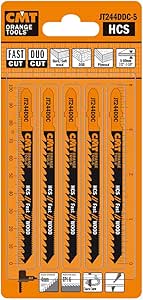 CMT JT244DDC-5 با کربن بالا برای برش تیغه دوتایی برای چوب سخت، چوب نرم، تخته سه لا، OSB، T-Shank، 5 بسته