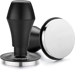 Normcore 58.5mm Coffee Tamper V4 – فنر فنری با فنرهای جایگزین 15 پوند / 25 پوند / 30 پوند – دسته و پایه آلومینیومی آنودایز – پایه تخت فولاد ضد زنگ