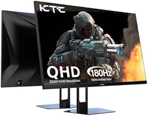 مانیتور بازی KTC 27 اینچی 180 هرتز QHD (2560× 1440p)، 1MS، مانیتور سریع IPS، 122% sRGB، 2X DP و 2X HDMI، HDR 10، VESA، FreeSync، نقطه روشن 3 ساله صفر