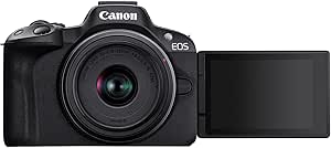 دوربین بدون آینه Canon EOS R50، لنز مشکی + RF-S 18-45mm F4.5-6.3 IS STM (مدل M50 Mark II ارتقا یافته)