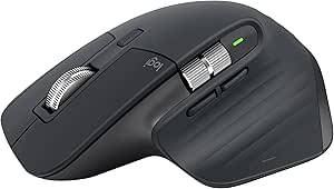 Logitech MX Master 3S – ماوس عملکرد بی‌سیم با پیمایش فوق‌العاده سریع، Ergo، 8K DPI، ردیابی روی شیشه، کلیک‌های بی‌صدا، USB-C، بلوتوث، ویندوز، لینوکس، کروم – گرافیت