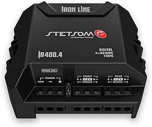 STETSOM IR400.4 2 اهمی – تقویت کننده 4 کاناله فشرده ماشین صوتی 400 واتی Iron Line