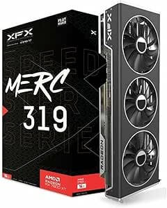 کارت گرافیک بازی XFX Speedster MERC319 RX 7800 XT Black 16GB GDDR6 HDMI 3xDP، AMD RDNA 3 RX-78TMERCB9