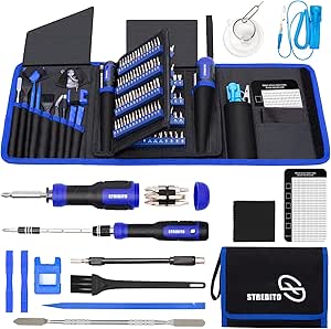 StREBITO Precision Screwdriver Screwdriver 191 Piece Multi-bit Screwdriver 1/4 inch Nut Driver Home Improvement Tool Electronic Repair Kit برای کامپیوتر، آیفون، لپ تاپ، رایانه شخصی، تلفن همراه، PS4، ایکس باکس، نینتندو