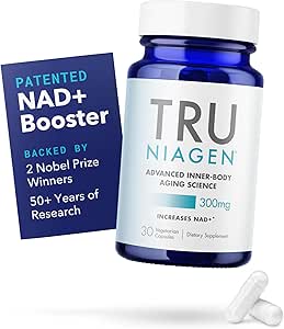 TRU NIAGEN – مکمل Nicotinamide Riboside NAD+ ثبت اختراع. NR از متابولیسم و ​​ترمیم انرژی سلولی، سرزندگی، پیری سالم قلب، مغز و عضلات پشتیبانی می کند – 30 سروینگ / 30 کپسول – بسته 1 عددی