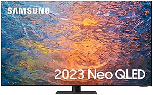 تلویزیون هوشمند سامسونگ 55 اینچ QN95C 4K Neo QLED HDR (2023) – تلویزیون هوشمند پرچمدار Neo QLED 4K با رفرش تلویزیون بازی 144 هرتز، طراحی Infinity One (نسخه بین المللی) (1 سال گارانتی) (تمدید)