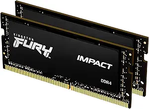 کیت حافظه لپ تاپ Kingston FURY Impact 64GB (2x32GB) 3200MT/s DDR4 CL20 از 2 | اینتل XMP | AMD Ryzen | Plug n Play | مصرف برق کم | KF432S20IBK2/64