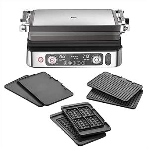 Braun MultiGrill 9 Pro CG 9167، گریل تماسی با گریل، تخت، بشقاب وافل و سنسور دما، موقعیت های گریل: تماسی، BBQ، اجاق گاز، بشقاب های قابل شستشو در ماشین ظرفشویی، عملکرد تقویت تا 265 درجه