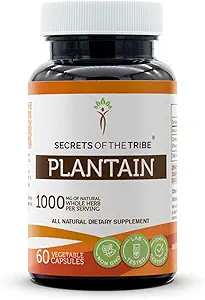 Secrets of the Tribe Plantain 60 کپسول، 1000 میلی گرم، برگ خشک چنار (Plantago Major) (60 کپسول)