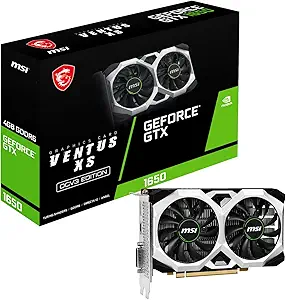 MSI Gaming GeForce GTX 1650 128-bit HDMI/DP/DVI 4GB GDRR6 HDCP پشتیبانی از کارت گرافیک DirectX 12 VR Ready OC (GTX 1650 D6 Ventus XS OCV3)