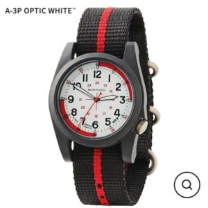 #13391 A-3P Optic White™ Optic White Dial w/ Thin Red Line First Responder Nylon Band