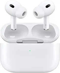 Apple AirPods Pro نسل دوم با قاب شارژ بی‌سیم MagSafe (USB-C) با گارانتی محدود ۱ ساله اپل (شارژر بی‌سیم)