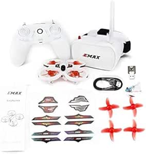 کیت RTF پهپاد FPV Pilot Tiny Hawk EMAX EZ، پهپاد دید اول شخص با دوربین 600TVL CMOS، پخش ویدئو 25 مگاوات، پهپاد کوچک با عینک و فرستنده برای کودکان بزرگسال و مبتدی