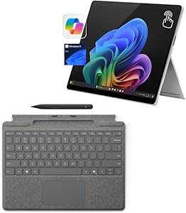 بسته نرم افزاری Microsoft Surface Pro 11، رایانه 13 اینچی Copilot+ با صفحه کلید و قلم باریک Platinum Pro، بسته نرم افزاری تبلت AI Essential برای Surface Pro 11، 16 گیگابایت رم، 2 ترابایت SSD، Win 11 Pro