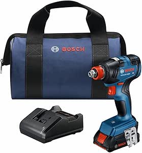 Bosch GDX18V-1800B12 18V EC Brushless 1/4 In. و 1/2 اینچ کیت درایور ضربه ای دو در یک بیت/سوکت با باتری 2.0 Ah SlimPack