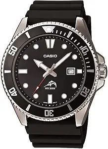 سری Casio MDV106 | ساعت یونیسکس آنالوگ | 200M WR | قاب استیل ضد زنگ | رزین بند | 2 آنالوگ دست (HR، Min، SEC) | نمایش تاریخ | تاج را بپیچانید/تاج را پیچ کنید | باتری 3 ساله