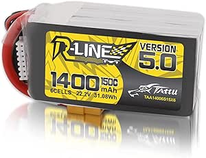 TATTU R-Line نسخه 5.0 6S Lipo Battery 22.2V 150C 1400mAh Lipo Battery Lipo with XT60 Plug for Racing