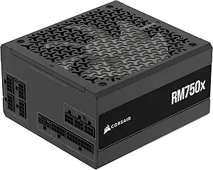 منبع تغذیه ATX کم نویز کاملاً مدولار CORSAIR RM750x – سازگار با ATX 3.1 – پشتیبانی از PCIe 5.1 – Cybenetics Gold Efficiency – کانکتور Native 12V-2×6 – مشکی