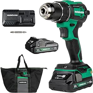 کیت مته درایور شارژی Metabo HPT 18V MultiVolt™ | 620 اینچ گشتاور | فشرده | کنترل نیروی واکنشی | 22 + 1 تنظیمات کلاچ | چراغ LED | قلاب کمربند | گارانتی مادام العمر ابزار | DS18DEX