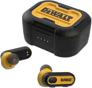 گوشواره های بلوتوث بی سیم Dewalt True-هدفون بلوتوث TWS-گوشواره های بی سیم با مورد شارژ نوع C-هدفون های بی سیم ضد آب-صدای JobSite Pro-X1 Premium Sound برای کار در فضای باز