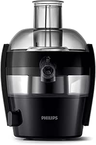 آبمیوه گیری جمع و جور مجموعه Philips Viva ، 1.5 لیتری ، 500 وات ، فناوری تمیز سریع ، توقف قطره ای ، قطعات ایمن ماشین ظرفشویی ، ظرف پالپ چشم ، سرویس مستقیم ، سیاه (HR1832/01)