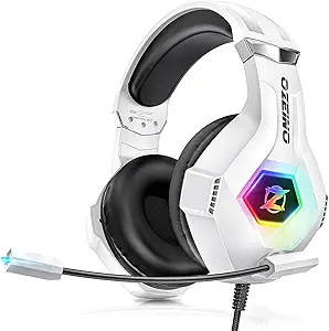 هدست بازی برای PC ، PS4 ، PS5 ، هدست Xbox با صدای 7.1 فراگیر ، هدفون بازی با نویز لغو Mic RGB Light Over Head Thons برای Xbox Series X/S ، Switch