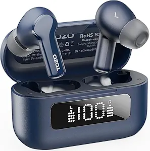 Tozo Hybrid Active Loile لغو گوشواره های بی سیم با 6 میکروفون AI CALL CALL LUDS EAR EAR 55H TIME با نمایشگر LED 32 EQ از پیش تعیین شده از طریق برنامه بلوتوث 5.3 IPX8 ضد آب در هدفون گوش