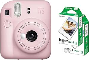 Fujifilm Instax Mini 12 دوربین فوری – Blossom Pink + 2 Pack Film