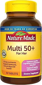 قرص های Multivitamin 50+ Women ساخته شده ، 90 تعداد برای پشتیبانی روزانه تغذیه ای (بسته 3)