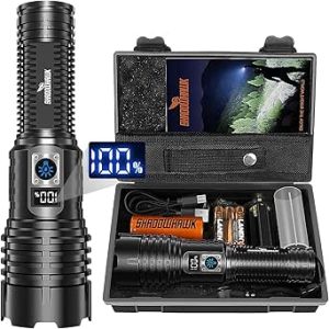 چراغ قوه Shadowhawk چراغ مشعل قابل شارژ ، 20000 Lumens Flash Light چراغ قوه تاکتیکی ، XHM77.2 LED TORCH LIGHT LIGHT POWER ، HANDHELD HANDHELD TORCHES برای کمپینگ اضطراری پیاده روی