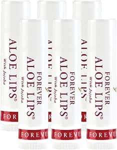 Forever Living Products Aloe Lips با Jojoba ، Chapstick ، ​​Balm Lip ، بسیار شفابخش. حاوی 6 0.15 اونس (بسته 6)