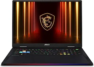 MSI Raider A18 HX 18 ”120Hz UHD+ لپ تاپ بازی: AMD Ryzen 9-9955hx3d ، Nvidia geforce rtx 5090 ، 64GB DDR5 ، 2TB NVME SSD ، نوع C ، Wi-Fi 7 ، WIN 11 Pro: Black A9wjg-052us