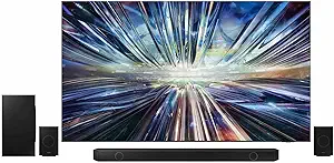 Samsung 85 اینچی کلاس QLED 8K QN900D SERIES NEO QUANTUM HDR SMART TV SMART (QN85QN900D ، 2024) W Q990D 11.1.4CH Soundbar W/Wireless Dolby Atmos صوتی ، بلندگو عقب شامل