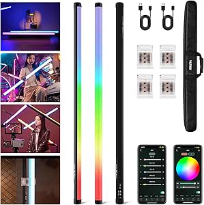 Viltrox K90 2 Pack RGB Tube Light ، 30W 38inch Large RGBWy Photography LED LED WILD WAND WAND WAND WAND WAND WAND WAND WAND WAND WAND WAND WAND WAND WAND WAND WAND WAND WAND WAND WAND WAND WAND با برنامه/2.4G/کنترل از راه دور ، CRI 97+ ، 26 صحنه ، باتری 2500K-8500K ، 14.8V/3300mAh ، تراشه مغناطیسی